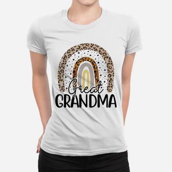 Great Grandma Funny Leopard Boho Rainbow Family Women T-shirt | Crazezy DE