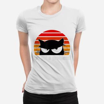 Grumpy Vintage Black Cat Lover, Retro Style Cats Gift Women T-shirt | Crazezy AU