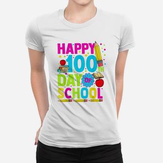 Happy 100 Days Of School Gift For Teachers Kids 100Th Day Women T-shirt | Crazezy