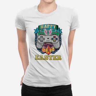 Happy Easter Bunny Boy Gamer Girl Video Game Controller Kids Women T-shirt | Crazezy
