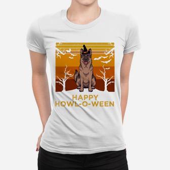 Happy Howl-O-Ween German Shepherd Women T-shirt | Crazezy