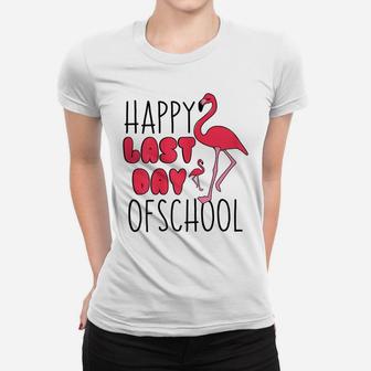 Happy Last Day Of School Flamingo T Shirt Funny Teacher Gift Women T-shirt | Crazezy