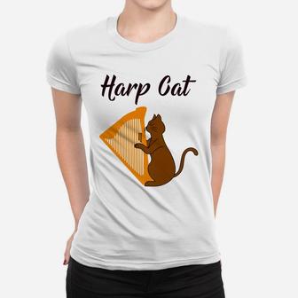 Harp Cat Musical Premium Tshirt Women T-shirt | Crazezy