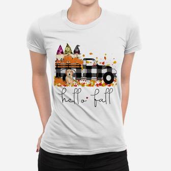 Hello Fall Pumpkin Truck Gnomes Dog Graphic Women Boys Girls Women T-shirt | Crazezy AU
