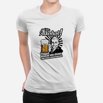 Herren Frauen Tshirt Auf den Alkohol Lustiger Spruch Lebensprobleme Motiv - Seseable