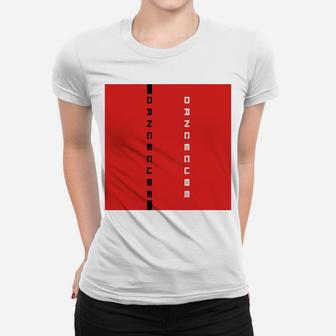 Herren Frauen Tshirt DanceCube Design in Rot und Weiß, Grafikdruck - Seseable