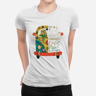 Hippie Bus Girl On A Dark Desert Highway Cool Wind In My Hair Women T-shirt - Thegiftio UK