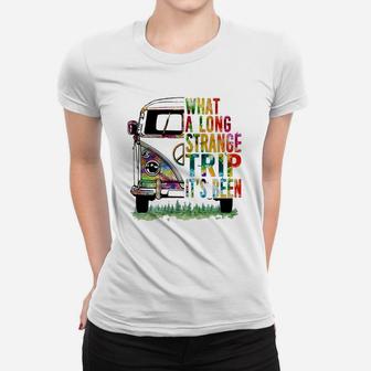 Hippie Bus What A Long Strange Trip It’s Been Shirt Women T-shirt - Thegiftio UK