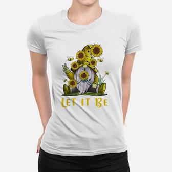 Hippie Let It Be Gnome Sunflower Women T-shirt | Crazezy UK
