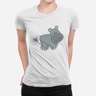 Hippo Cute Women T-shirt | Crazezy UK