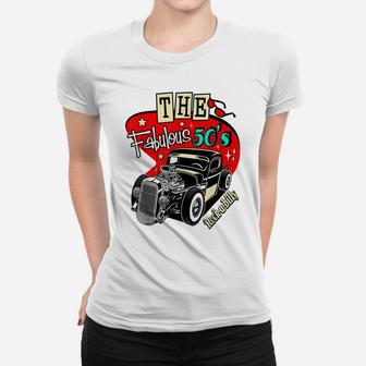 Hot Rod Rockabilly Clothing 50S Sock Hop Vintage Classic Car Women T-shirt | Crazezy