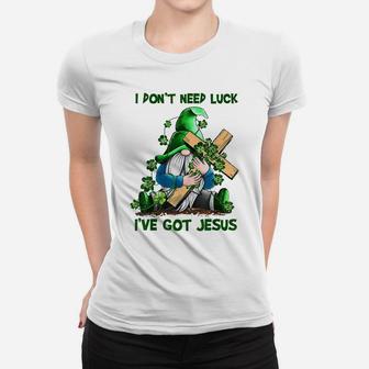 I Don't Need Luck I've Got Jesus Gnome Cross Women T-shirt | Crazezy AU