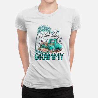 I Love Being Grammy Flower Truck Women T-shirt | Crazezy CA