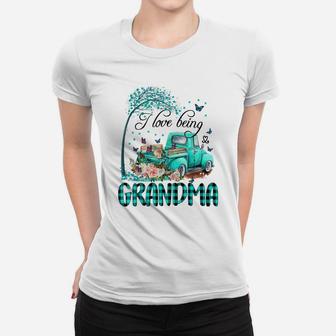 I Love Being Grandma Flower Truck Women T-shirt | Crazezy AU