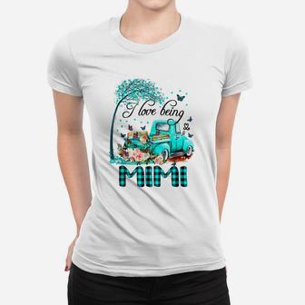 I Love Being Mimi Flower Truck Women T-shirt | Crazezy