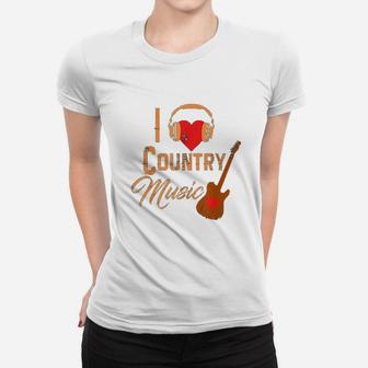 I Love Country Music Heart Design Country Western Women T-shirt | Crazezy DE