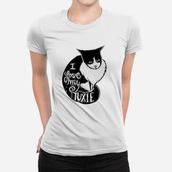 I Love My Tuxie Fun Tuxedo Cat Women T-shirt | Crazezy