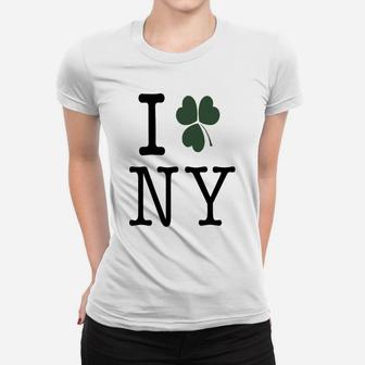 I Shamrock Ny Love New York Clover St Patricks Day Women T-shirt - Thegiftio UK