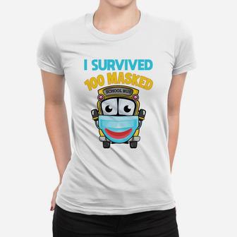 I Survived 100 Masked School Days Funny 100 Days Of School Sweatshirt Women T-shirt | Crazezy