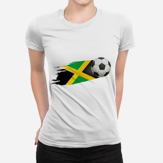 Jamaica Soccer Ball Jamaica Flag Jersey - Jamaican Football Women T-shirt | Crazezy CA