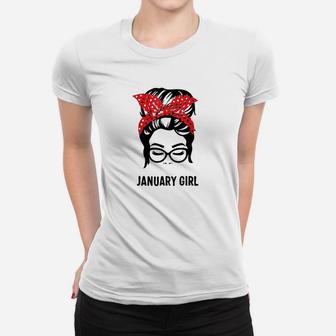 January Girl Woman Face Wink Eyes Women T-shirt - Thegiftio UK