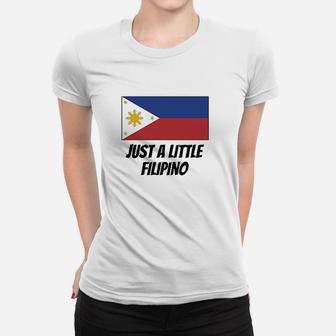 Just A Little Filipino Cute Philippines Flag Women T-shirt | Crazezy CA