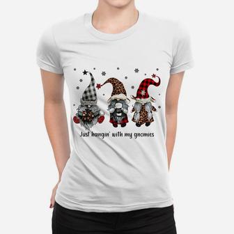 Just Hangin With My Gnomies Santa Gnome Christmas Women T-shirt | Crazezy