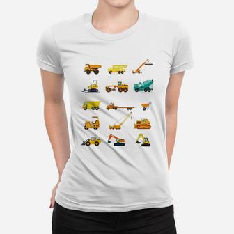 Kids Construction Site Trucks Birthday Gift Tee Machine Car Women T-shirt | Crazezy UK