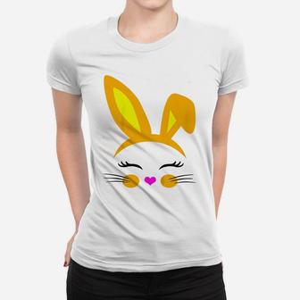 Kids Girls Easter Bunny Face With Flower Toddler Baby Daughter Women T-shirt | Crazezy CA