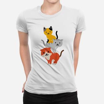 Kids Shirt - Cats Stacked - For Children's Birthdays Women T-shirt | Crazezy