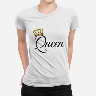 King And Queen White Matching Couple Women T-shirt | Crazezy AU