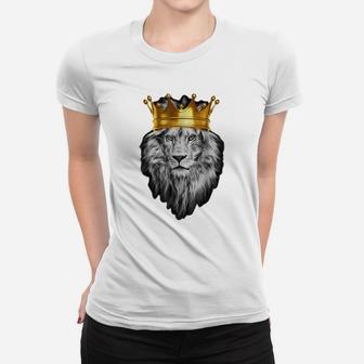 King Lion Gold Crown Shirt Women T-shirt - Thegiftio UK