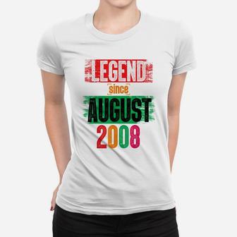Legend Since August 2008 Bday Gifts 11Th Birthday Women T-shirt | Crazezy