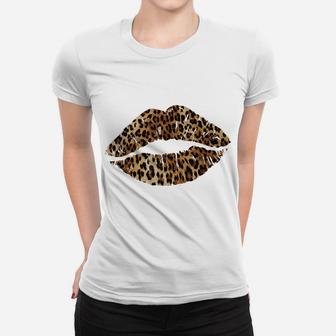 Leopard Lips Trendy Kiss Mouth Women Cheetah Animal Print Women T-shirt | Crazezy DE