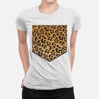 Leopard Print Pocket Shirt | Cool Animal Lover Cheetah Gift Women T-shirt | Crazezy