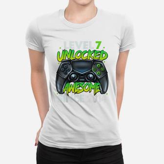 Level 7 Unlocked Awesome Since 2014 7Th Birthday Gaming Women T-shirt | Crazezy
