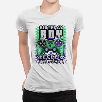 Level 8 Unlocked Video Game 8Th Birthday Gamer Boys Women T-shirt | Crazezy AU