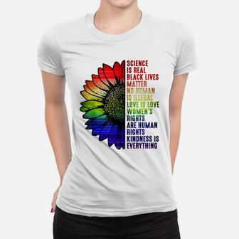 Lgbt Pride Flower Science Is Real Black Lives Matter Women T-shirt | Crazezy