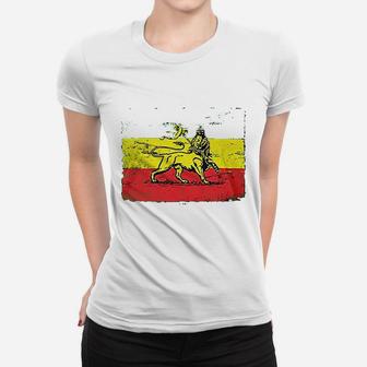 Lion Flag Rasta Jamaican Religion Pride Women T-shirt | Crazezy
