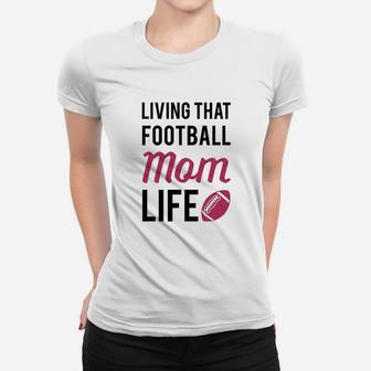 Living That Football Mom Life Athletic Gray Women T-shirt | Crazezy DE