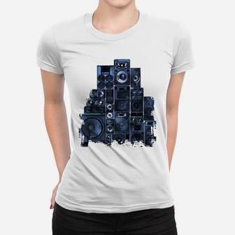 Loudspeaker Rack Enthusiast Audio Engineer Electronic Techno Women T-shirt | Crazezy