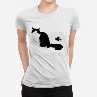 Love Black Cat With Heart For A Single Valentine Day Gift Women T-shirt | Crazezy UK