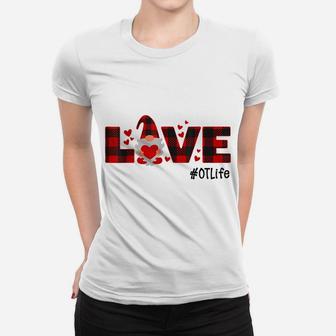 Love Ot Life Gnome Flannel Valentine's Day Women T-shirt | Crazezy