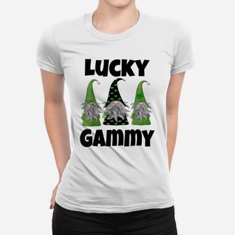 Lucky Gammy St Patricks Day Gnome Shirt Grandma Grandmother Women T-shirt | Crazezy