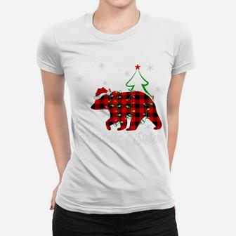 Matching Buffalo Plaid Christmas Middle Sister Bear Pajama Women T-shirt | Crazezy CA