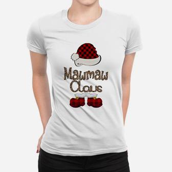 Mawmaw Claus Christmas Leopard - Grandma Gift Sweatshirt Women T-shirt | Crazezy