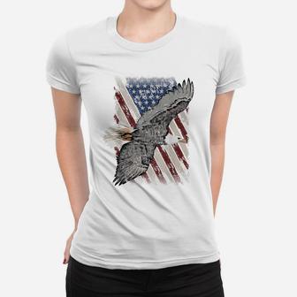Men's Eagle Flag Collage Bird Of Prey Women T-shirt | Crazezy CA