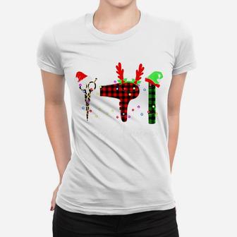 Merry Christmas Hairstylist Funny Tool Hairdresser Barber Women T-shirt | Crazezy UK