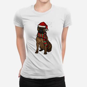 Merry Christmas Ornament Bullmastiff Xmas Santa Sweatshirt Women T-shirt | Crazezy