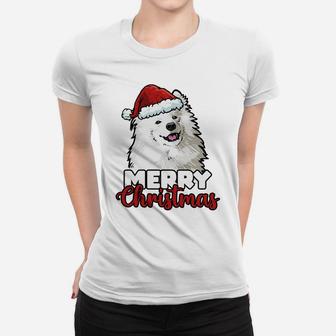 Merry Christmas Samoyed Dog Lover Gift Sweatshirt Women T-shirt | Crazezy